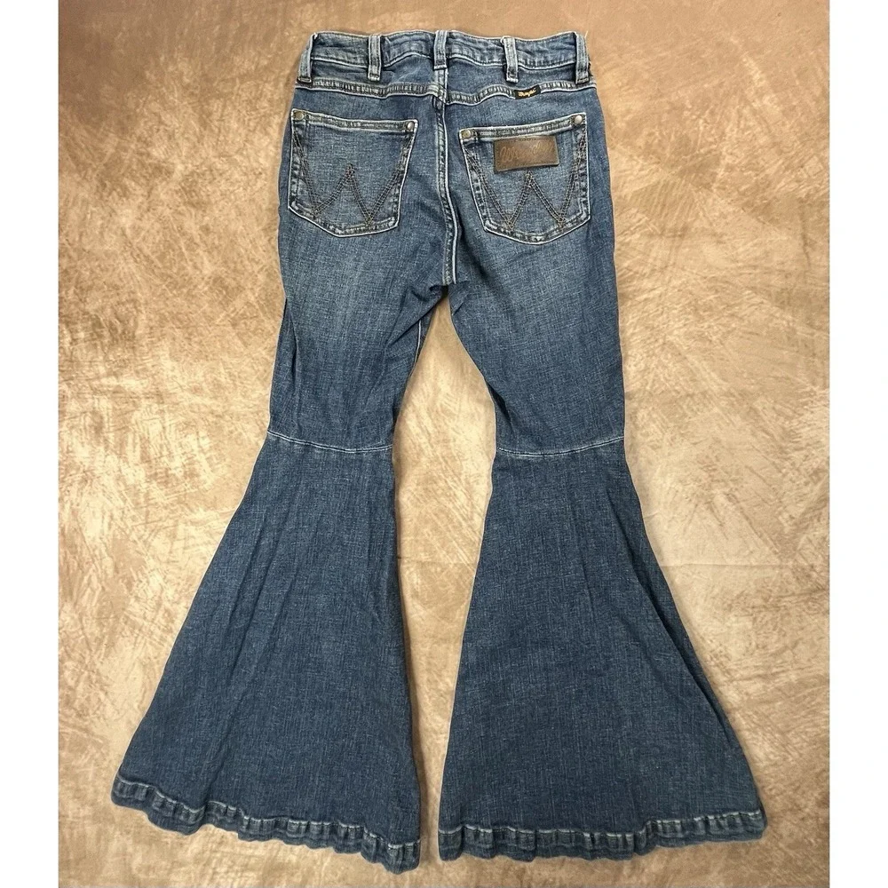 Women's Wranglers 25/30 Retro High Waist Flare Leg Denim Jeans - Picture 2 of 7